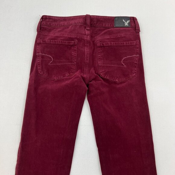 American Eagle Womens Low Rise Stretch Jeggings Wine Size 0 - Picture 6 of 9